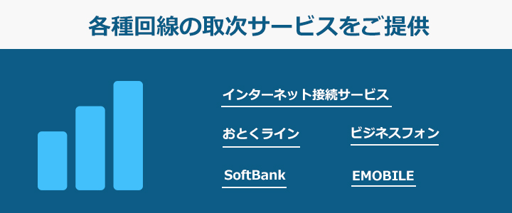 各種回線の取次サービスをご提供